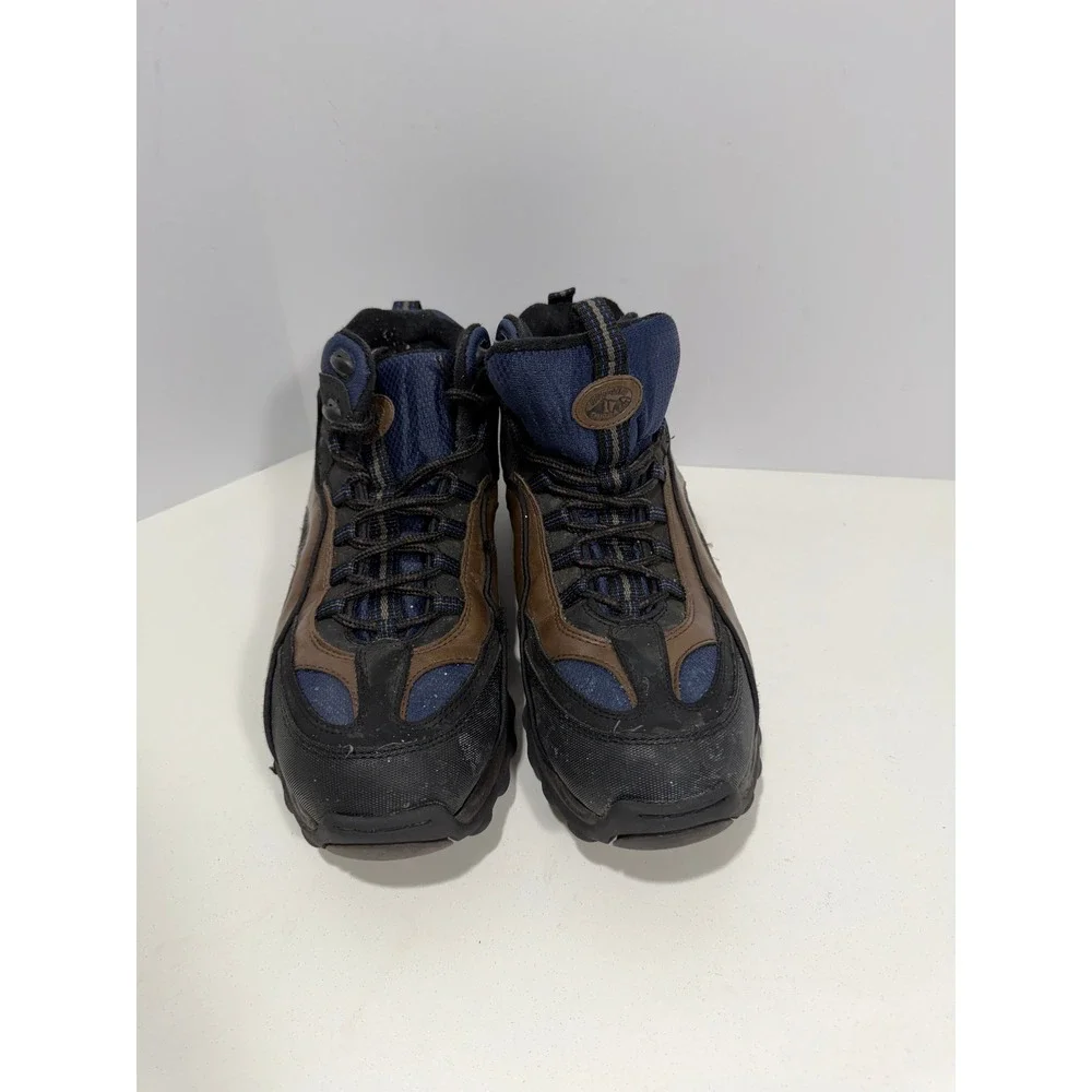 Rugged Outback Mens Hiking Boots Brown Navy Blue Mid Top Trail Shoes 10733 Sz 11